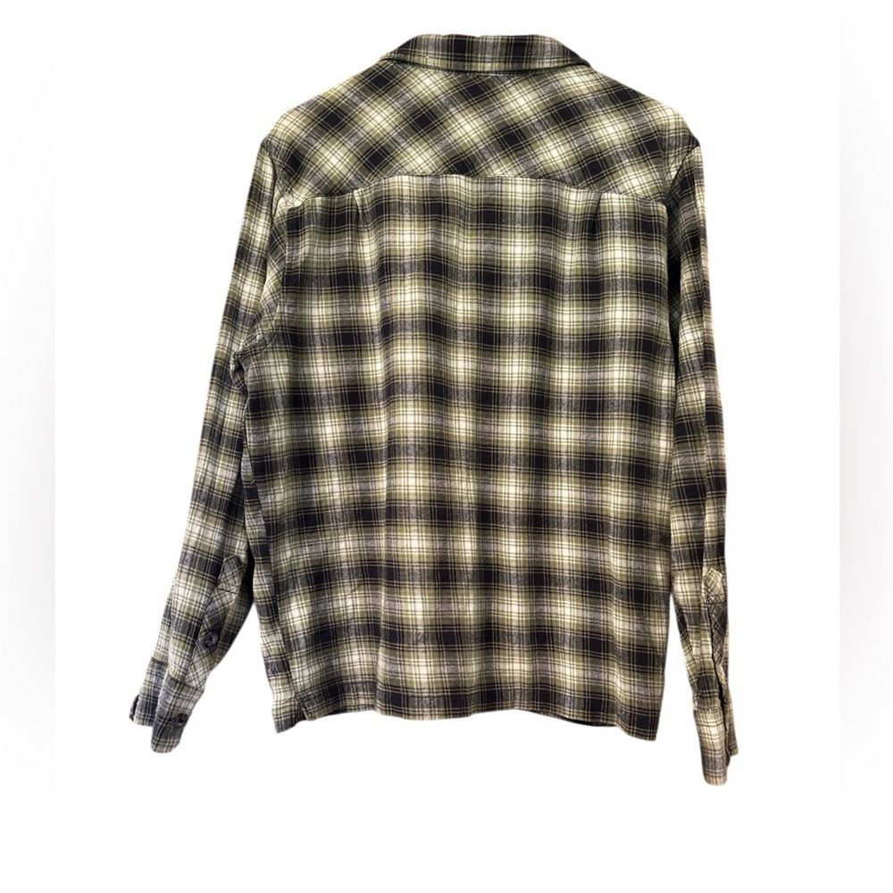 Urban Outfitters Green Plaid Flannel Shirt Size S | Grunge Soft Button-Up EUC - Picture 3 of 5